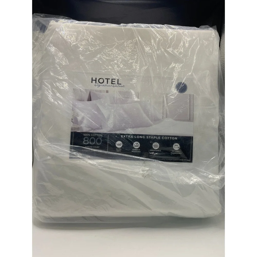 Hotel Signature Sateen 6 Piece Sheet Set Queen White NEW 800 Thread Count Cotton